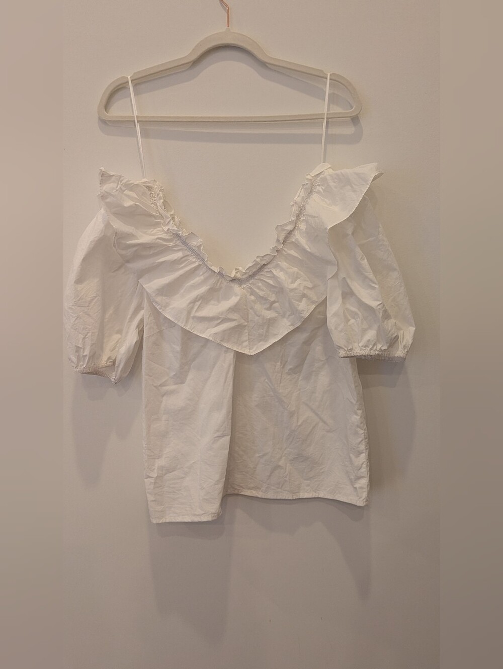English Factory White Off-Shoulder Ruffle Blouse